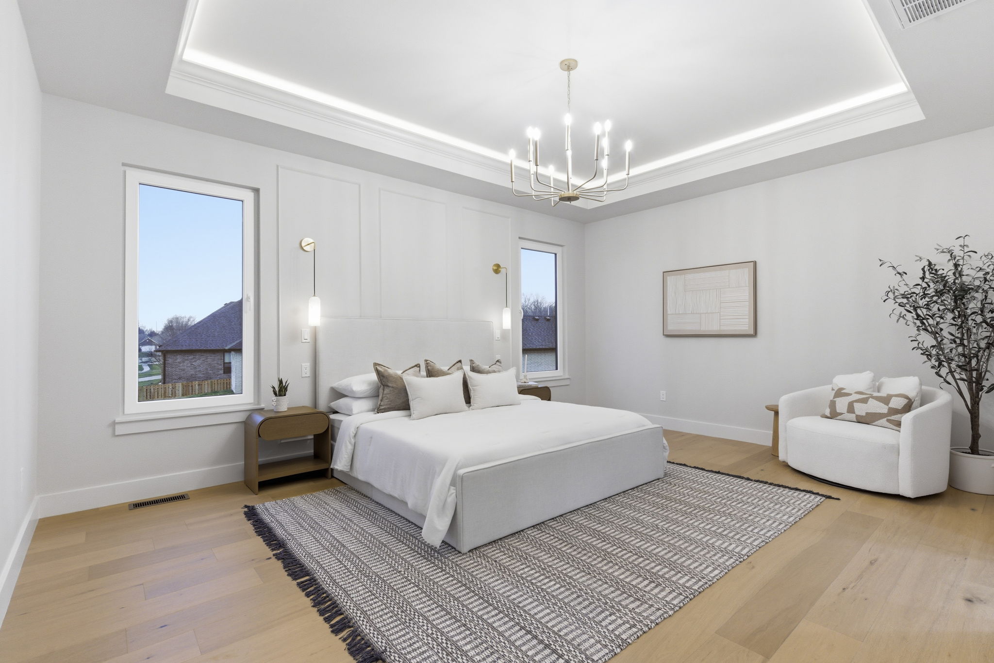 Staged primary bedroom — vacant home staging in Springfield, MO